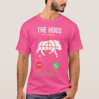 T-shirt Les porcs appellent la chasse au sanglier Chasseur