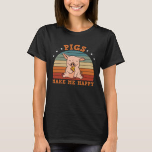 T-shirt Les porcs me rendent heureux Agritourisme Enfants