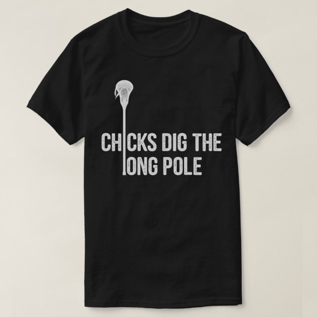 T-shirt Les poules creusent le long poteau drôle citation  (Design devant)