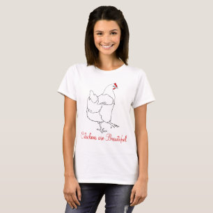 T-shirt Les poules sont de beaux dessins d'art d'animaux m