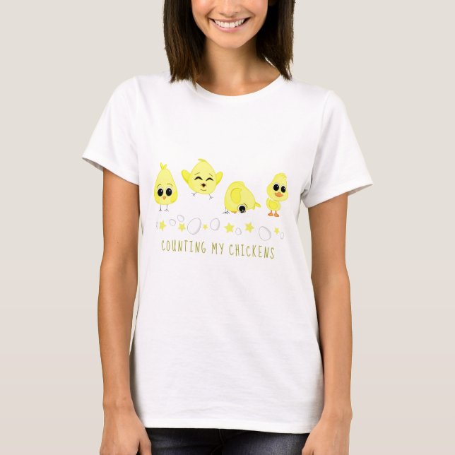 T-shirt Les poulets et les canards comptent mes poulets di (Devant)