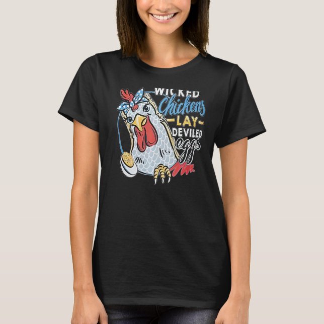 T-shirt Les Poulets Malins Possèdent Des Oeufs Dévastés Po (Devant)