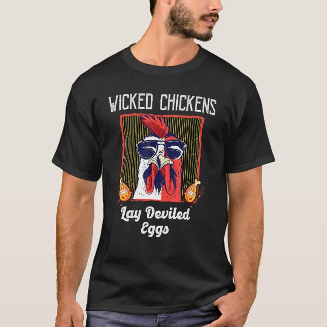 T-shirt Les Poulets Malins Possèdent Des Oeufs Dévastés Po (Devant)