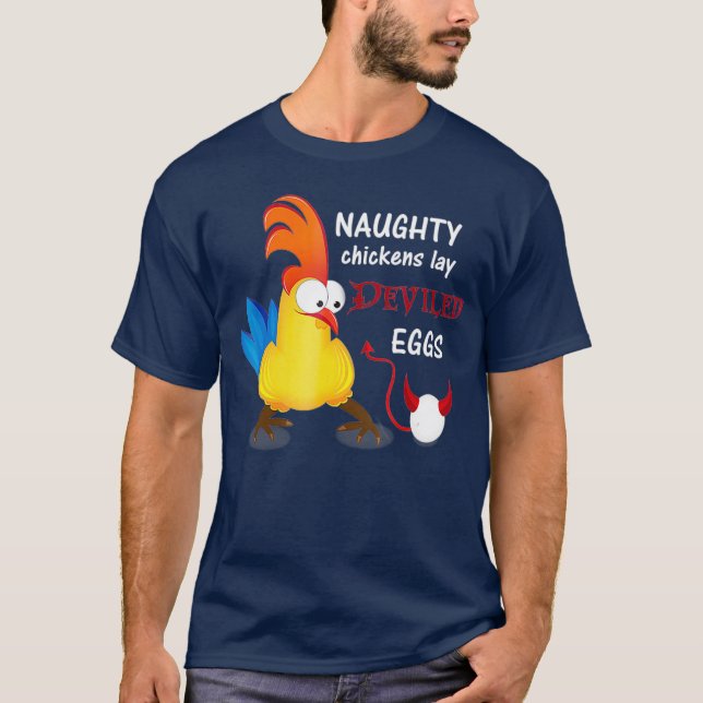 T-shirt Les Poulets Mangent Des Oeufs Dévastés Drôle (Devant)
