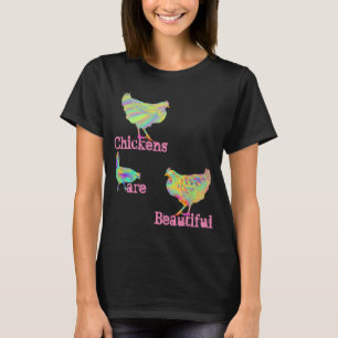 T-shirt Les poulets sont de belles couleurs mignonne art a