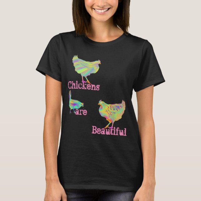 T-shirt Les poulets sont de belles couleurs mignonne art a (Devant)