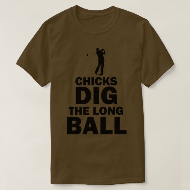 T-shirt Les poussins creusent le long bal Golf Sports amus (Design devant)
