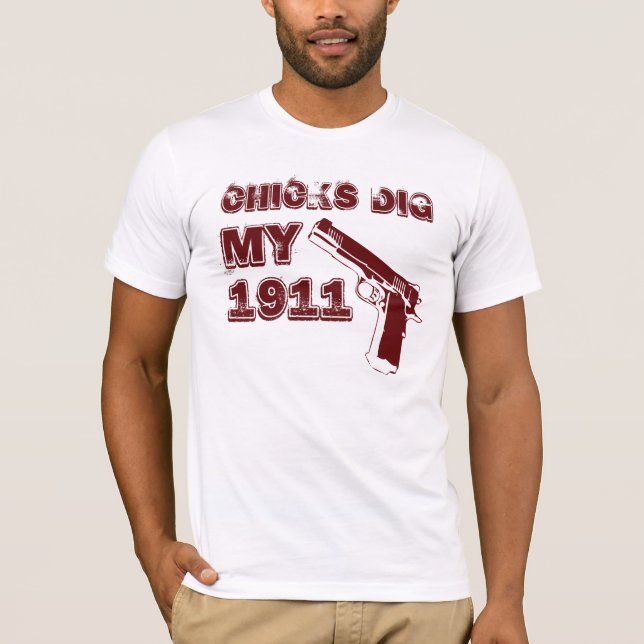 T-shirt Les poussins creusent mon 1911 - rouge (Devant)