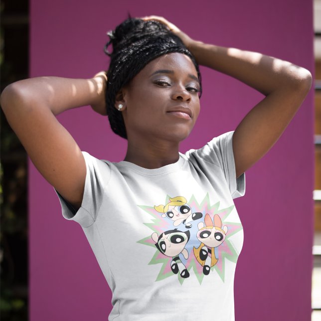 T-shirt Les Powerpuff Girls Powfactor (Woman wearing t-shirt)