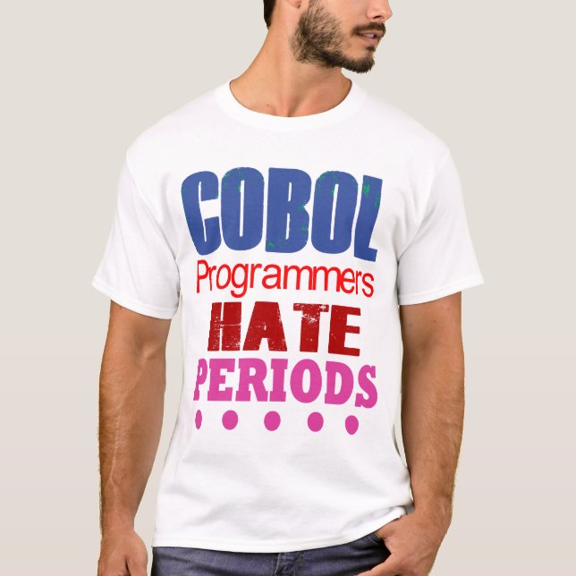T-shirt Les programmeurs Cobol détestent les points  (Devant)