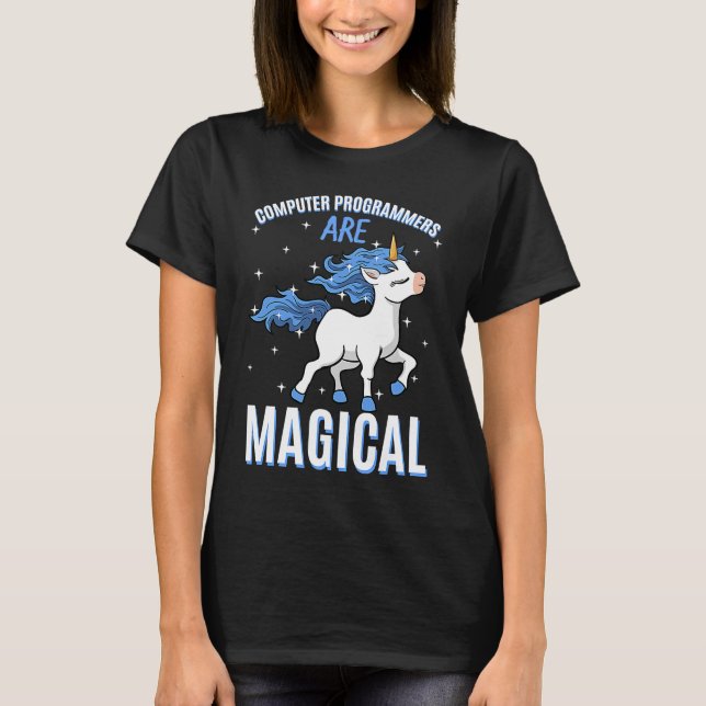 T-shirt Les programmeurs d'ordinateurs sont magiques Unico (Devant)