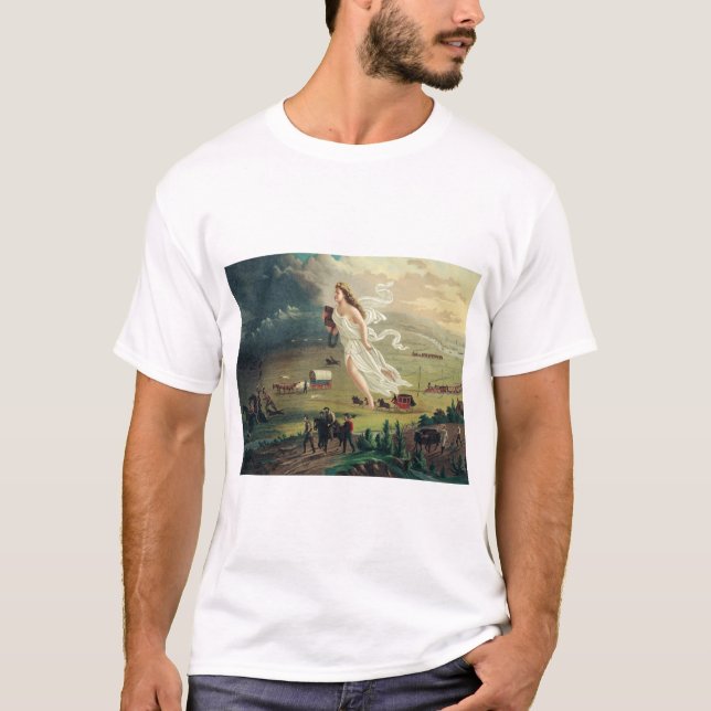 T-shirt Les progrès américains par John Gast (Devant)