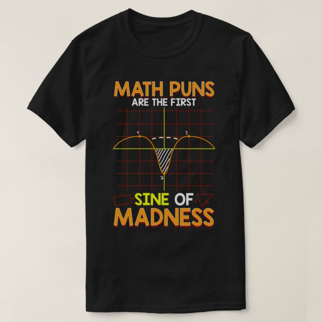 T-shirt Les Puns De Maths Drôle Sont Le Premier Sin De La  (Design devant)