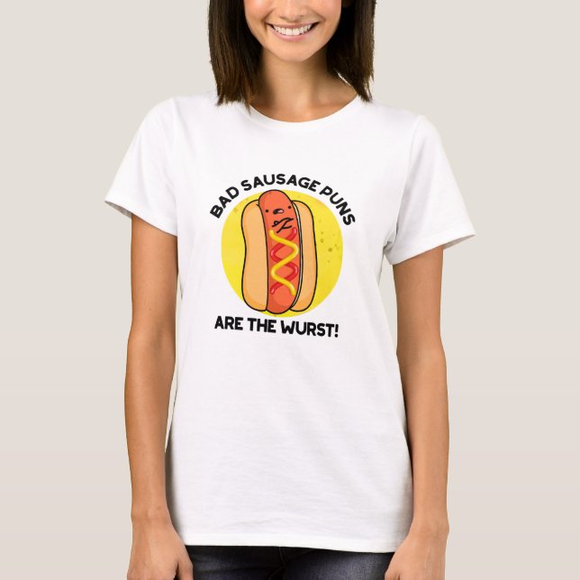 T-shirt Les Puns De Saucisse Mauvais Sont Le Pun De Chien  (Devant)