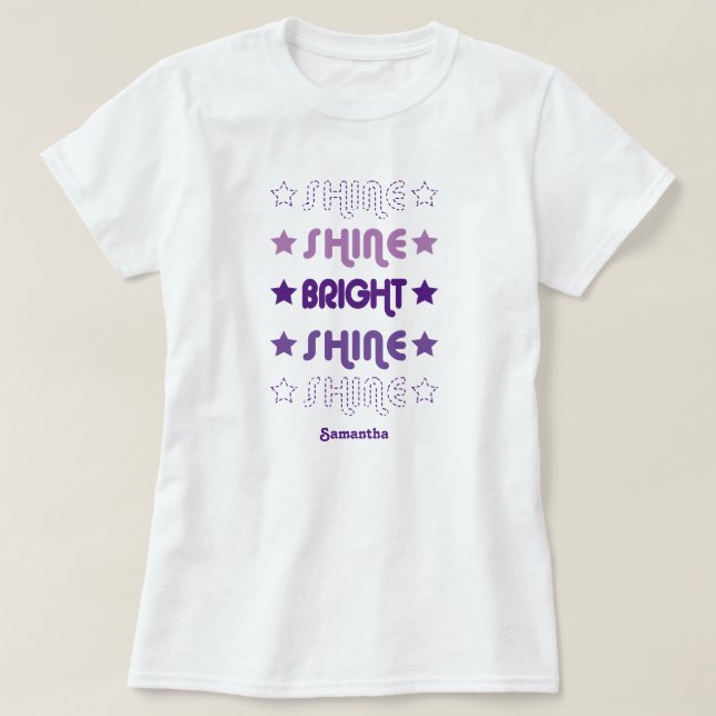 T-shirt Les Purples Brillent. Brille. Lumineux. Brille. Br (Design devant)