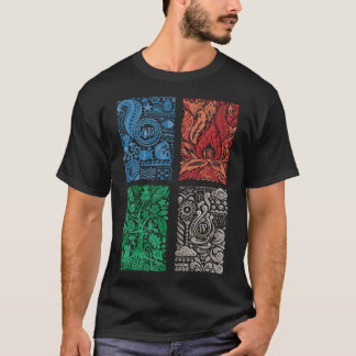 T-shirt Les quatre éléments de la nature vintage