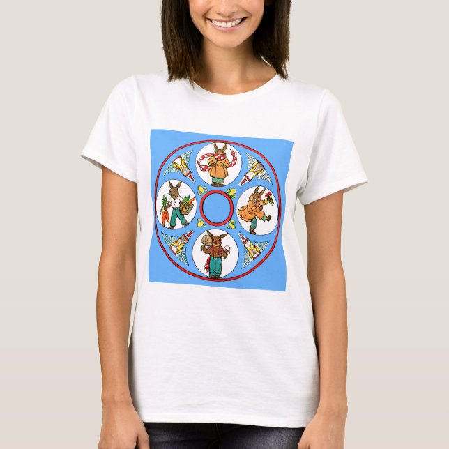 T-shirt les quatre saisons d'un lapin (Devant)