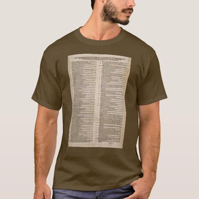 T-shirt Les Quatre-Vingt-Quinze Thèses (Martin Luther) (Devant)