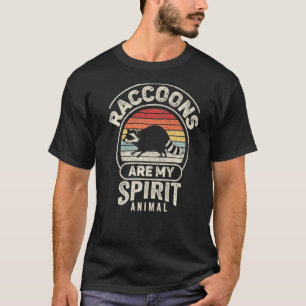 T-shirt Les Raccoons Retro vintages Sont Mon Esprit Animal