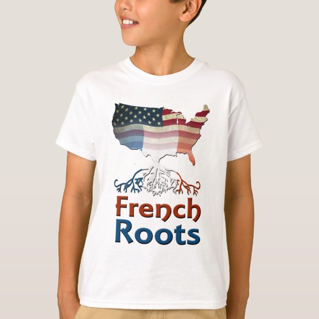 T-shirt Les racines françaises américaines (Devant)
