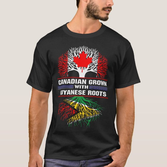 T-shirt Les racines guyanaises grandissent au Canada (Devant)