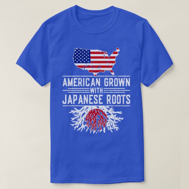 T-shirt Les racines japonaises américaines grandissent Fie (Design devant)