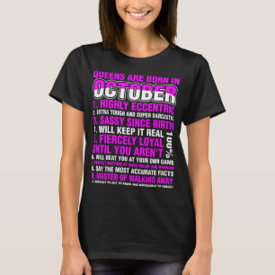 T-shirt Les Reines Sont Nées En Octobre