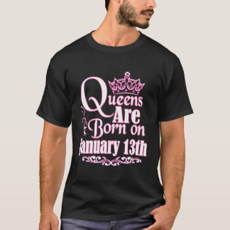 T-shirt Les Reines Sont Nées Le 13 Janvier Capricorne Aqua