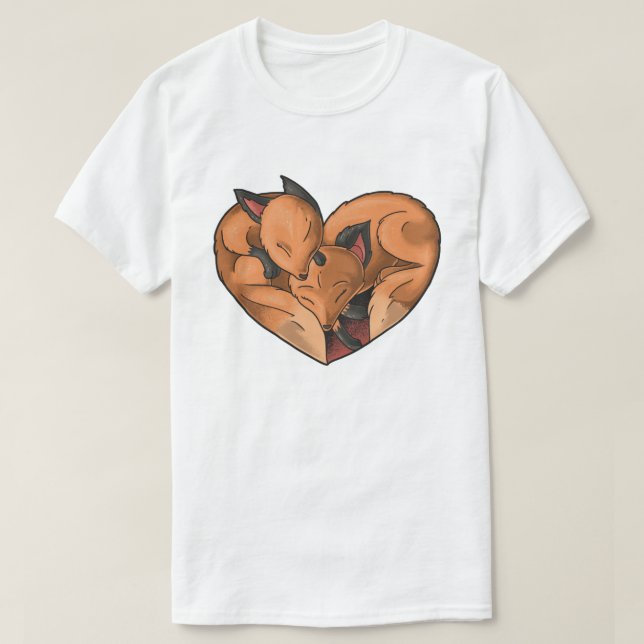 T-shirt Les renards mignons (Design devant)