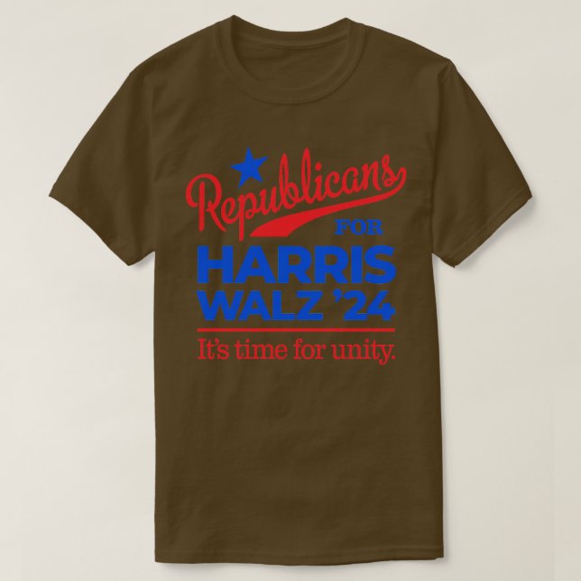 T-shirt Les Républicains pour Walz, l'heure de l'unité (Design devant)