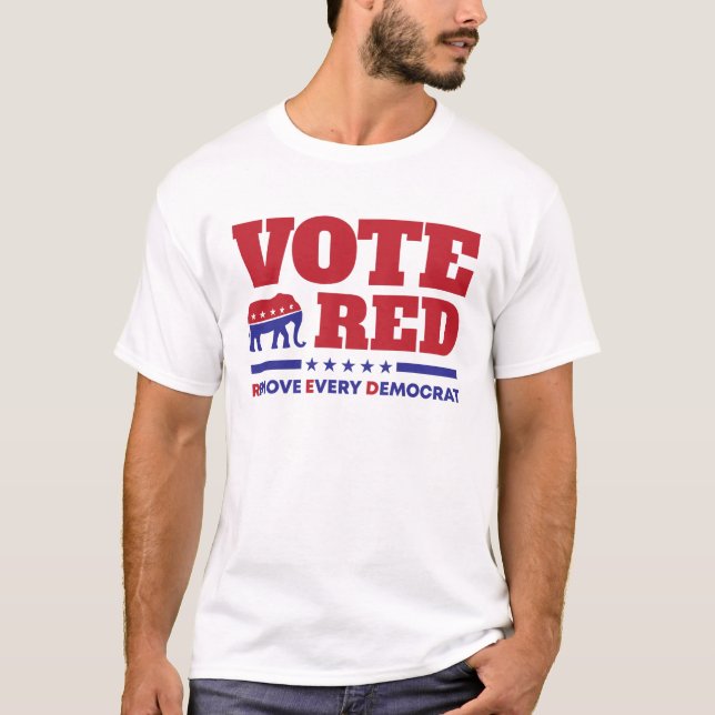 T-shirt Les Républicains votent rouge Supprimer chaque dém (Devant)