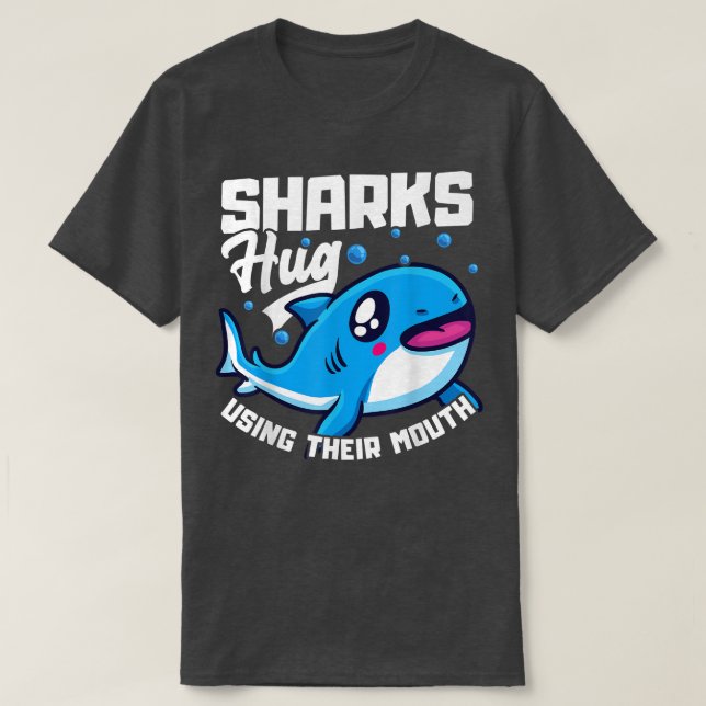 T-shirt Les requins serrés à l'aide de leur bouche amusant (Design devant)