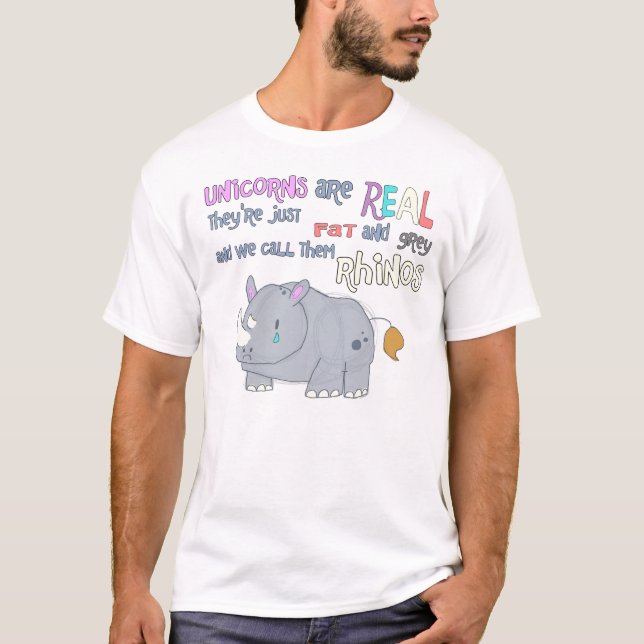 T-shirt les rhinocéros sont juste les licornes laides (Devant)