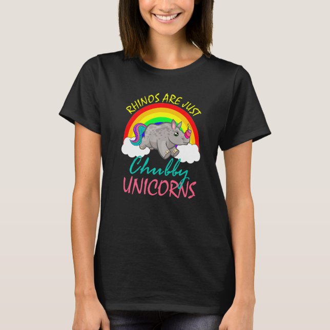 T-shirt Les Rhinos Ne Sont Que Chubby Unicorns Funny Chubb (Devant)