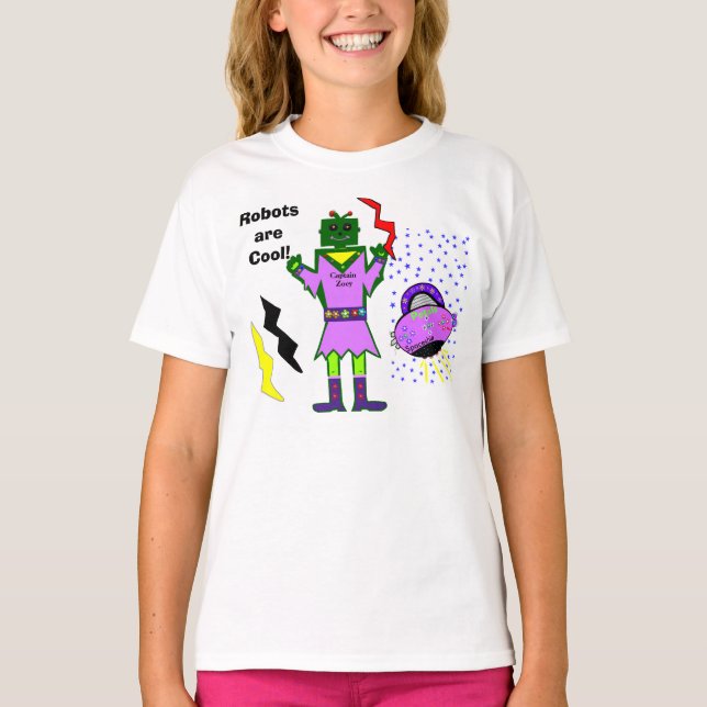 T-shirt Les Robots Sont Cool Capitaine Zoey Petals (Devant)