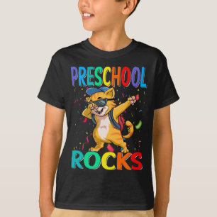 T-shirt Les Roches De L'École Préscolaire Chat Retour À L'