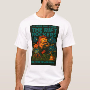 T-shirt Les Rockers Rift   Funny Cichlid Band Aquarium