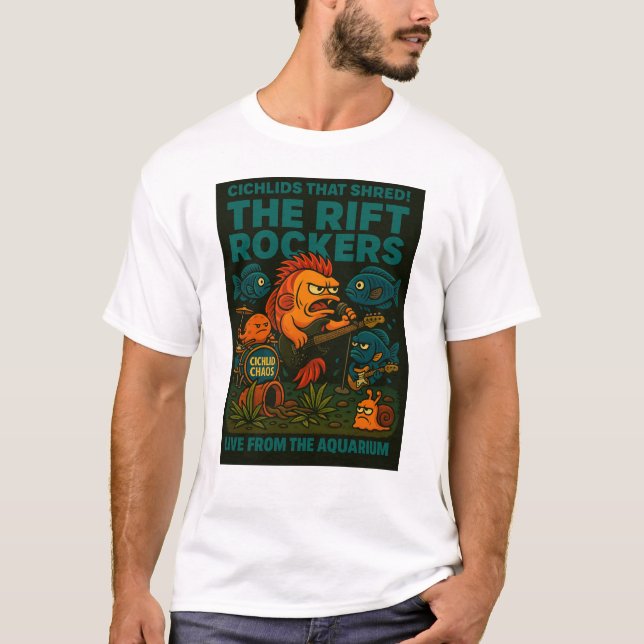T-shirt Les Rockers Rift | Funny Cichlid Band Aquarium (Devant)