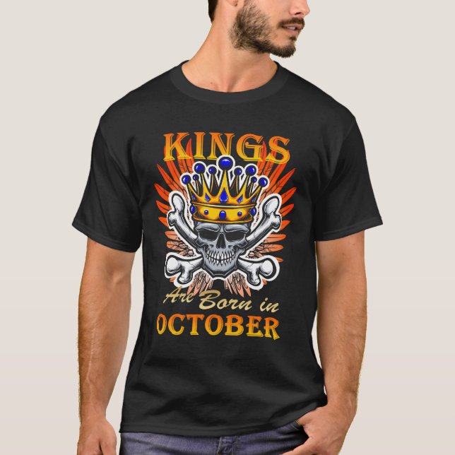 T-shirt Les rois naissent en octobre (Devant)