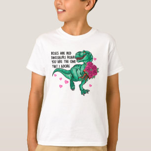 T-shirt Les roses sont Red Funny Dinosaur Saint Valentin