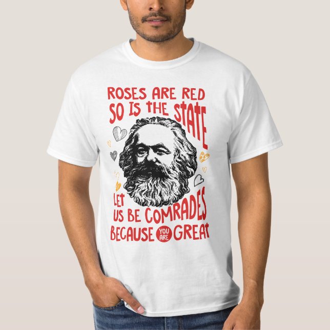 T-shirt Les roses Sont Rouges, Tout Comme L'État (Devant)