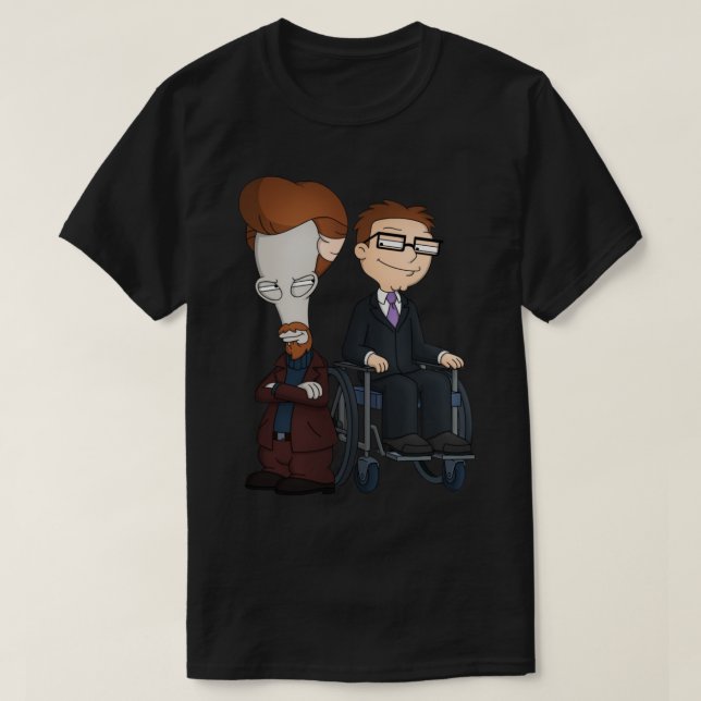 T-shirt Les roues et le Leg Man ! American Dad Roger et St (Design devant)