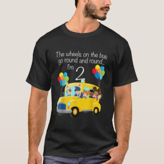 T-shirt Les Roues Sur Le Bus 2 Anniversaire 2 Ans Yel