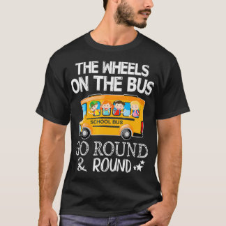 T-shirt Les Roues Sur Le Bus Aller Round School