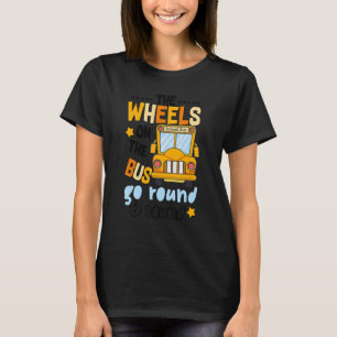 T-shirt Les Roues Sur Le Bus Circulent Autour Et Retour Ve