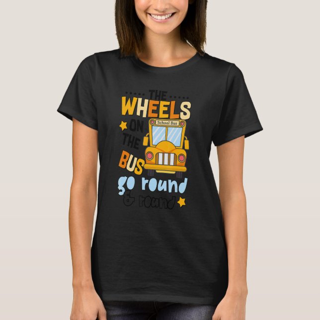 T-shirt Les Roues Sur Le Bus Circulent Autour Et Retour Ve (Devant)