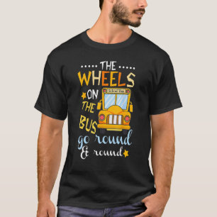 T-shirt Les Roues Sur Le Bus Circulent Autour Et Retour Ve