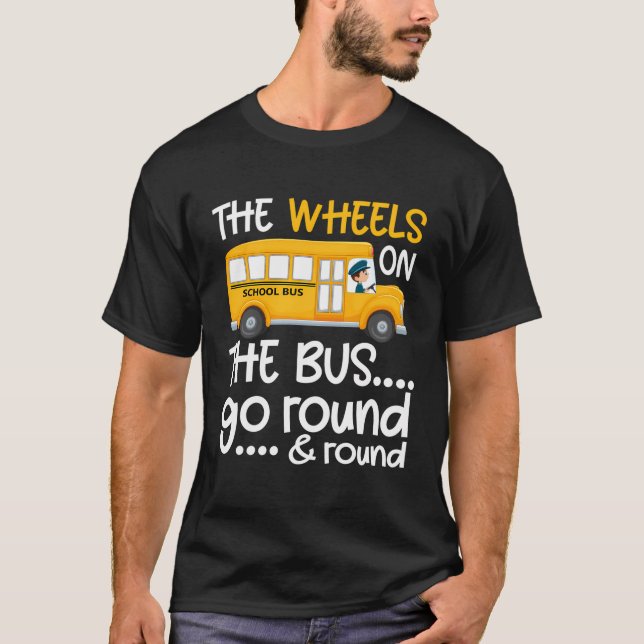 T-shirt Les Roues Sur Le Bus Toddler Les Enfants Retournen (Devant)