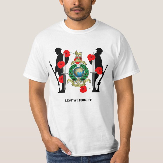 T-shirt Les Royal Marines se souviennent de peur d'oublier (Devant)