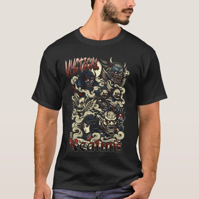 T-shirt "Les royaumes mystiques : un voyage à Yokai" (Devant)